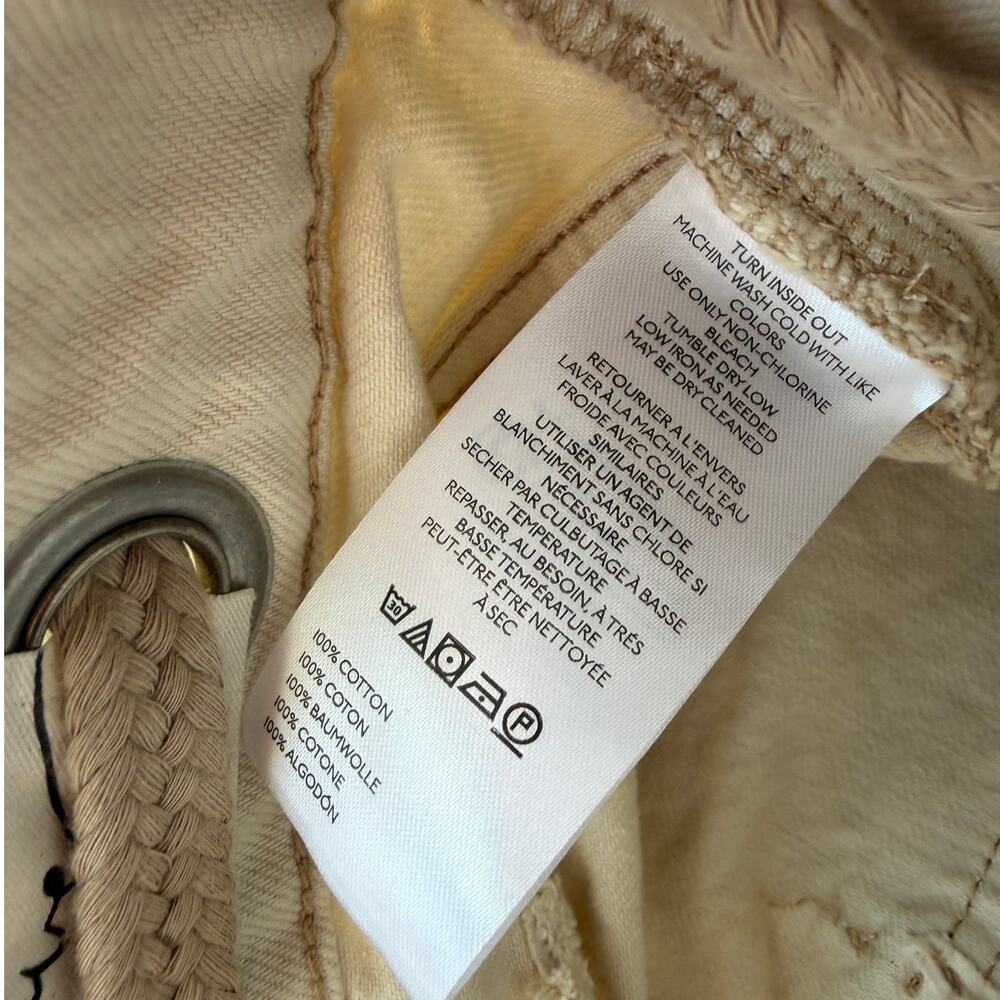 NWT We The Free Moxie Shorts Ivory Rope Belt Raw Hem Eyelet Size 26 - Picture 10 of 14